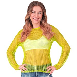 Shirt résille longues: jaune