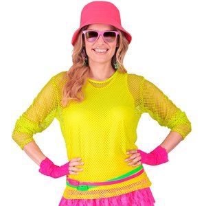 Shirt résille longues: jaune