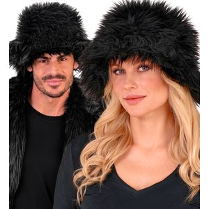 Plüsch Anglerhut: Schwarz