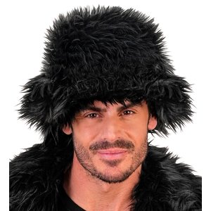 Plüsch Anglerhut: Schwarz