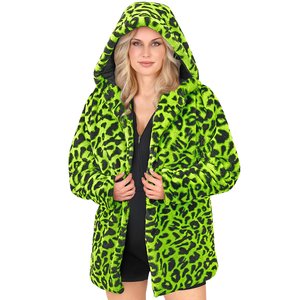 Manteau en peluche: vert fluo