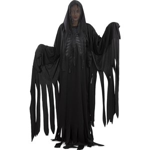 Costume Da Scheletro Mietitore Per Bambini Con Falce E Maschera - Rosso Diabolico - Halloween