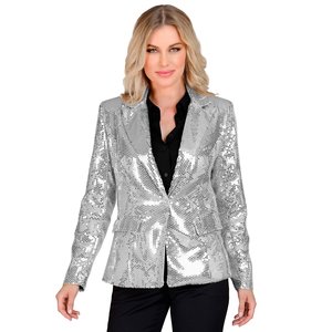Pailletten Blazer: Silber