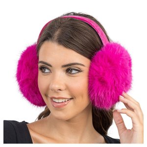 Paraorecchie peluche: fuchsia