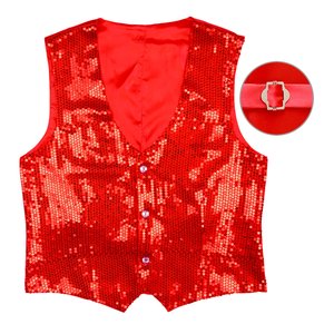 Gilet à paillettes: rouge