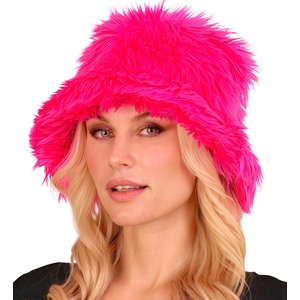 Plüsch Anglerhut: Neon Pink
