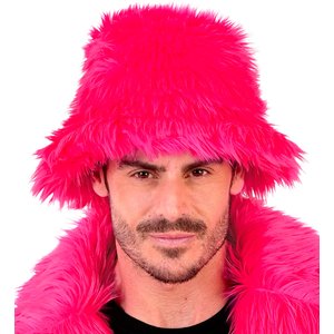 Plüsch Anglerhut: Neon Pink
