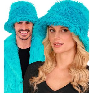 Plüsch Anglerhut: Türkis