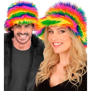 Plüsch Anglerhut: Regenbogen