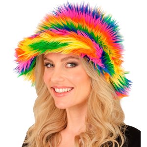 Plüsch Anglerhut: Regenbogen