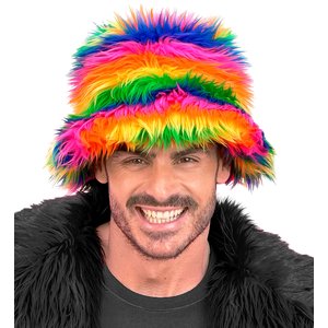 Plüsch Anglerhut: Regenbogen