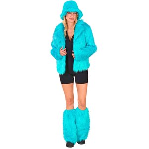 Plüsch Beinstulpen: Türkis