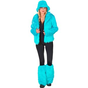 Plüsch Beinstulpen: Türkis