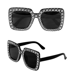 Schwarze Strass Brille