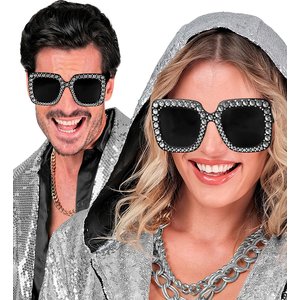 Schwarze Strass Brille