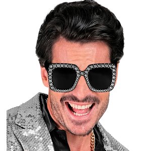 Schwarze Strass Brille