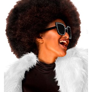 Schwarze Strass Brille