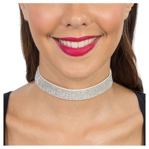 Strass Choker: Silber