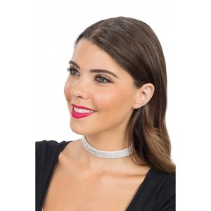 Strass Choker: Silber