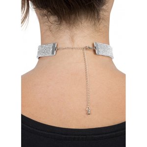 Strass Choker: Silber