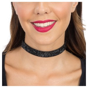 Strass Choker: Schwarz