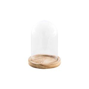Cloche en verre - Bois: 10 cm