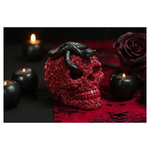 Teschio: Rose rosse e serpente