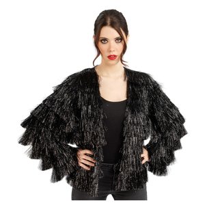 Lametta Jacke: Schwarz