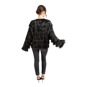 Lametta Jacke: Schwarz