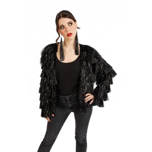 Lametta Jacke: Schwarz