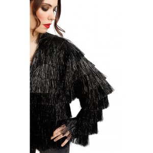 Lametta Jacke: Schwarz