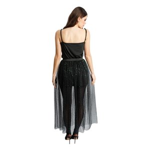 Gonna lunga: verde glitterato