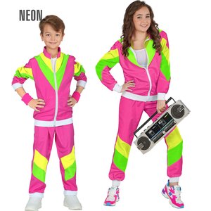 80er Jahre Trainingsanzug: Neon Pink