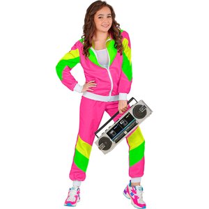 80er Jahre Trainingsanzug: Neon Pink
