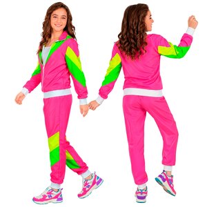 80er Jahre Trainingsanzug: Neon Pink