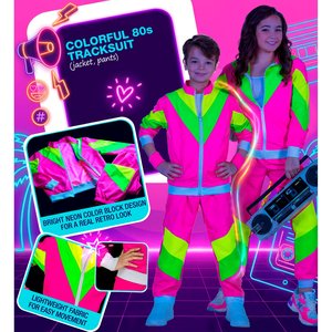 80er Jahre Trainingsanzug: Neon Pink