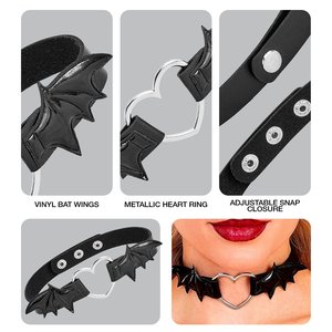 Collier ras-du-cou: chauve-souris - coeur