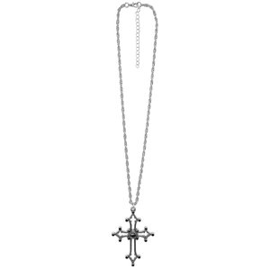 Halskette: Kreuz mit schwarzen Edelsteinen